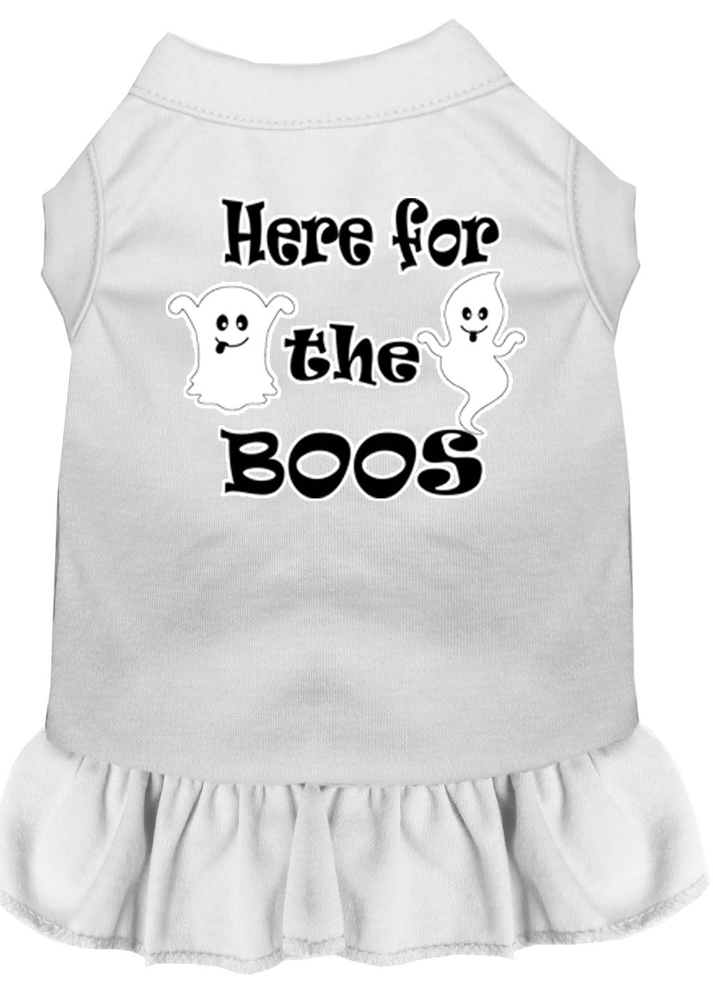 Here for the Boos Screen Print Dog Dress White XL